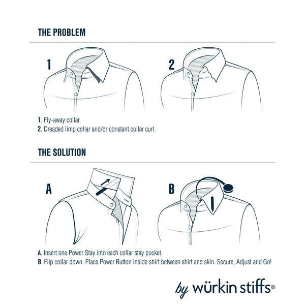 Assorted Size Power Stays Magnetic Collar Stays - Tan