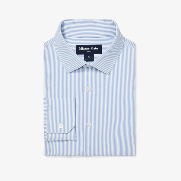 Leeward Button Down Shirt - Bel Air Blue Banker Stripe