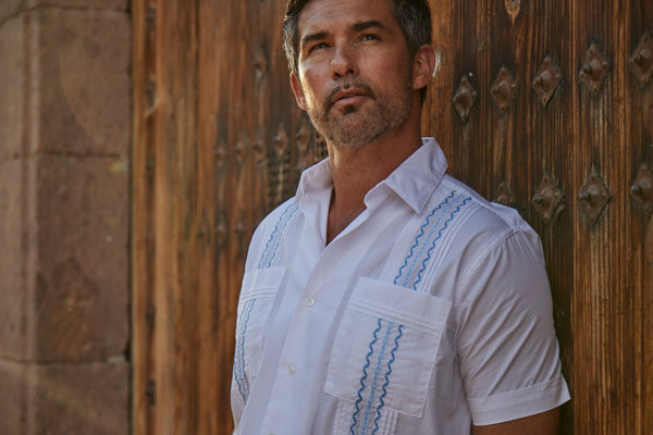 Havana Tailored Classic Guayabera - Blue