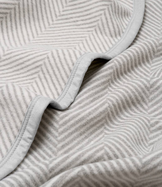 Harborview Herringbone Light Grey Blanket