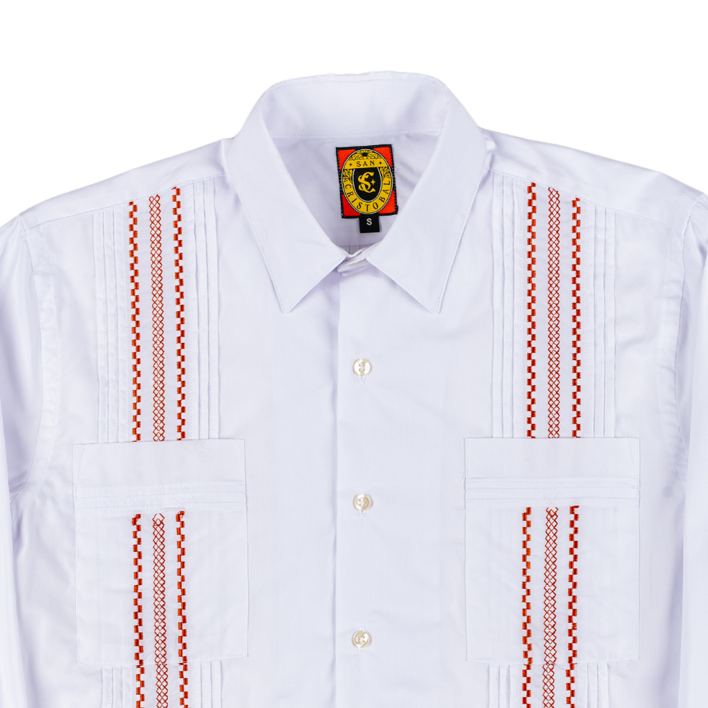 Long Sleeve Havana Classic Guayabera - Burnt Orange Long Sleeve Havana Classic Guayabera - Burnt Orange
