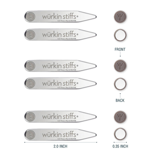 2.0" Power Stays Magnetic Collar Stays - 3 Pair