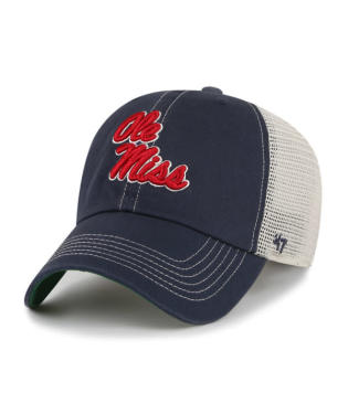 Ole Miss Rebels Vintage Trucker Clean Up '47 Hat - Navy