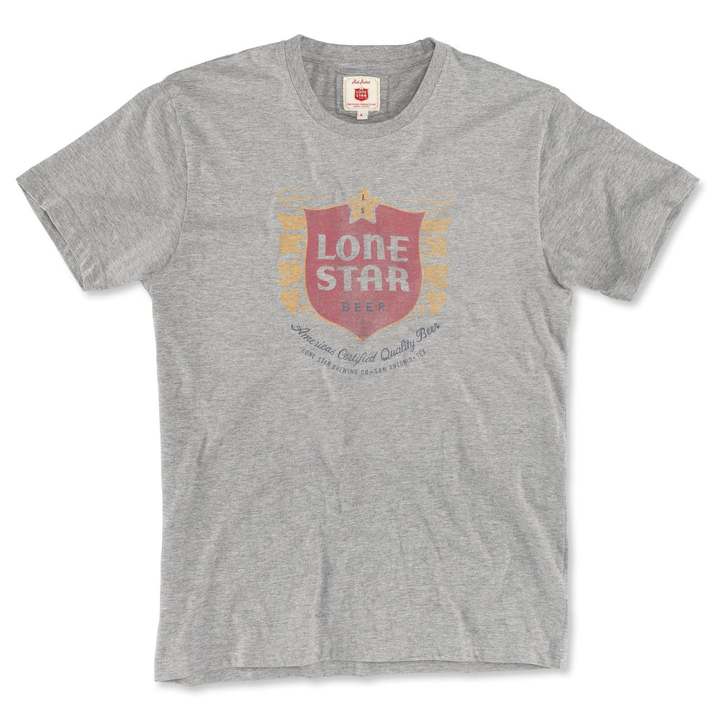 Lone Star Beer Vintage Brass Tacks T-Shirt - Heather Grey Lone Star Beer Vintage Brass Tacks T-Shirt - Heather Grey
