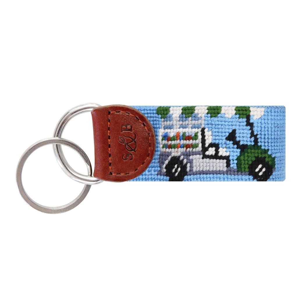 Beverage Cart Needlepoint Key Fob Beverage Cart Needlepoint Key Fob