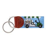 Beverage Cart Needlepoint Key Fob