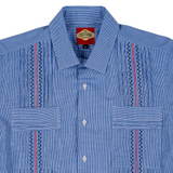 Carmel Classic Guayabera - Coral/Navy