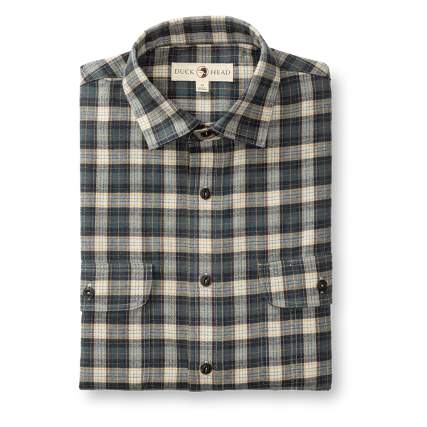 Moyer Plaid Performance Flannel Shirt - Graphite Blue