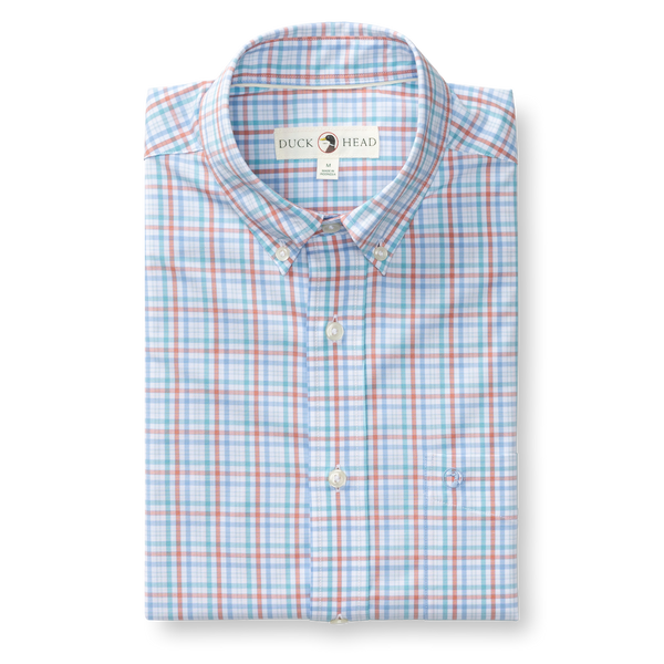 Brody Plaid Performance Poplin Sport Shirt - Rosewood