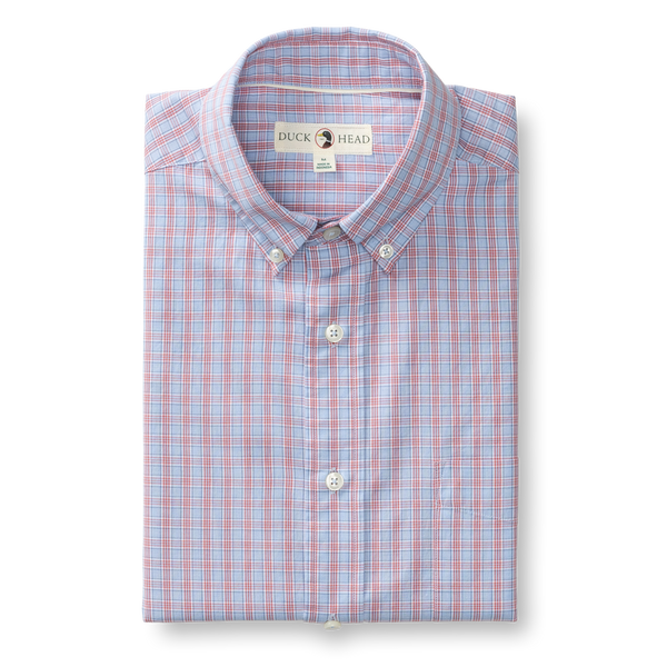 Mattox Plaid Cotton Cashmere Poplin Sport Shirt - Serenity Blue