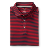 Long Drive Performance Polo - Kirk Stripe - Rio Red
