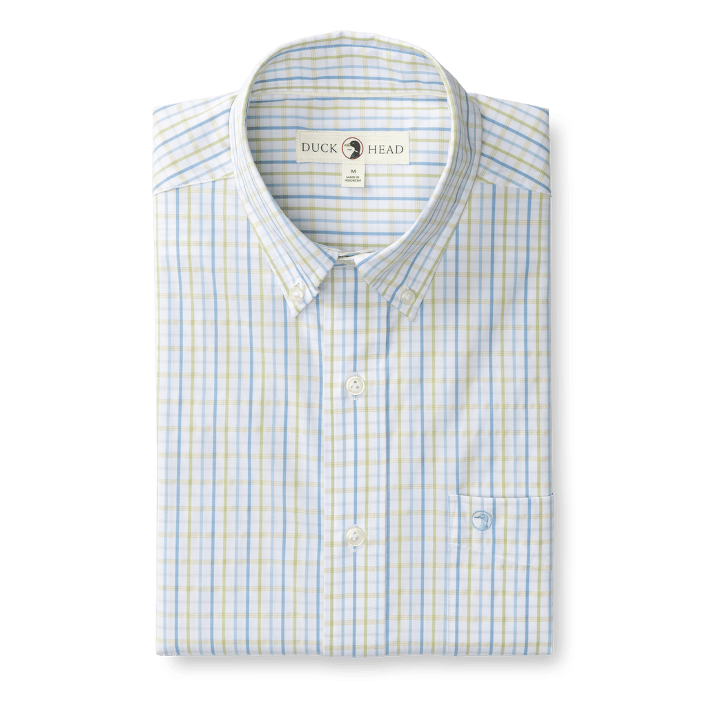 Gaston Plaid Performance Poplin Sport Shirt -Pear Green Gaston Plaid Performance Poplin Sport Shirt -Pear Green
