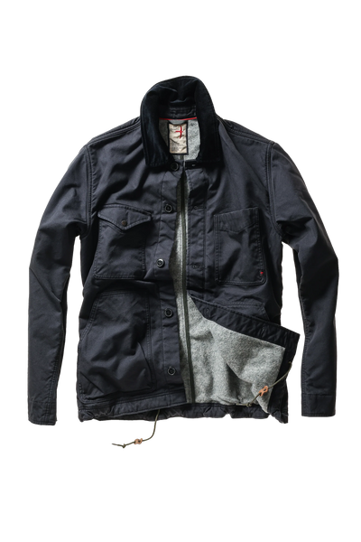 Pile-Lined Chore Coat - Dark Navy Canvas