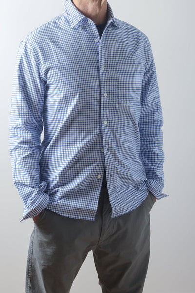 Huron Blues Shirt - White/Navy Oxford Grid