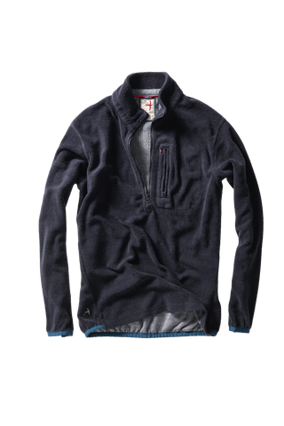 Sheared Fleece Half-Zip - Dk Navy
