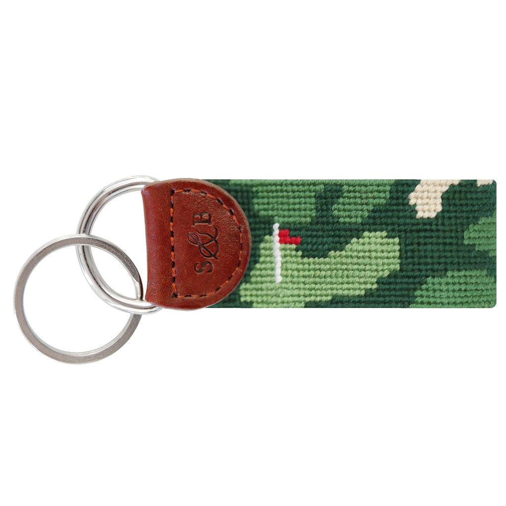 Golfer's Camo Needlepoint Key Fob Golfer