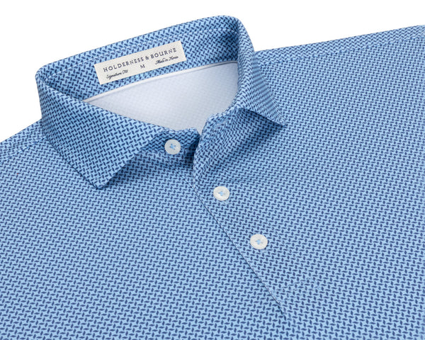 The Collins Polo - Vista Blue & Pacific Blue