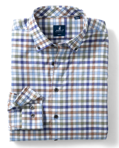 Cedar Check Performance Button Down - Sailor