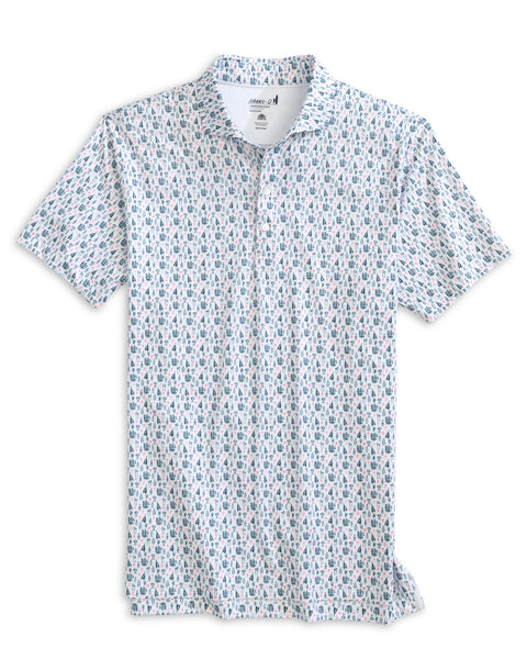 Manhatty Printed Performance Polo - White