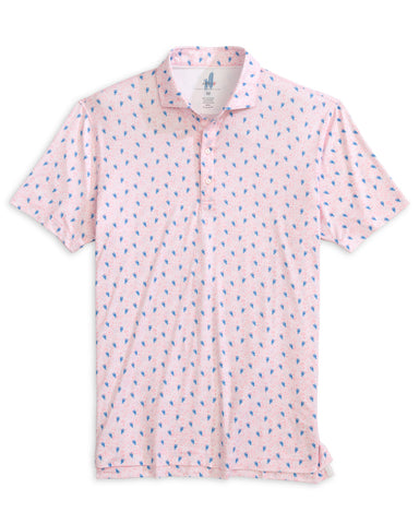 Low Country Printed Featherweight Performance Polo - Azalea