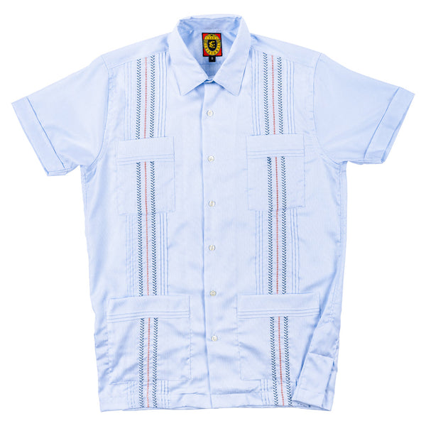 Montecito Tailored Classic Guayabera - Light Blue