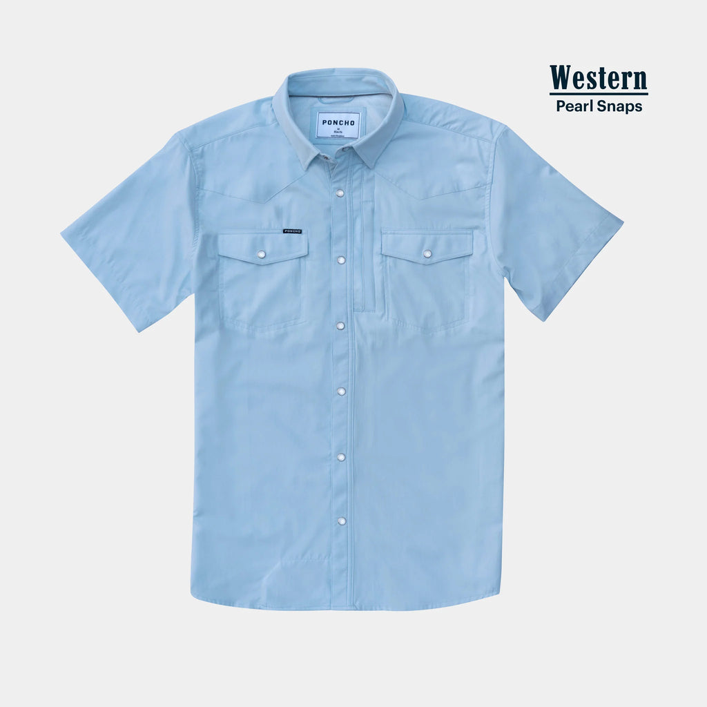 The Pedernales Western Short Sleeve - Light Blue The Pedernales Western Short Sleeve - Light Blue