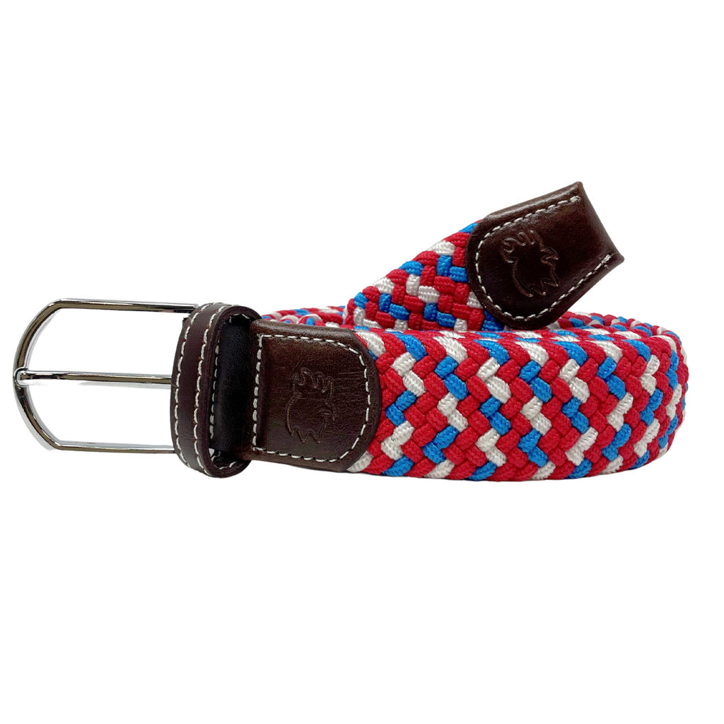 The Natchez Tri Color Woven Stretch Belt