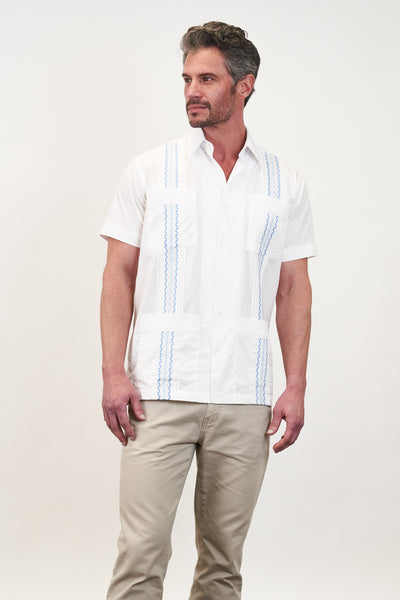 Havana Tailored Classic Guayabera - Blue