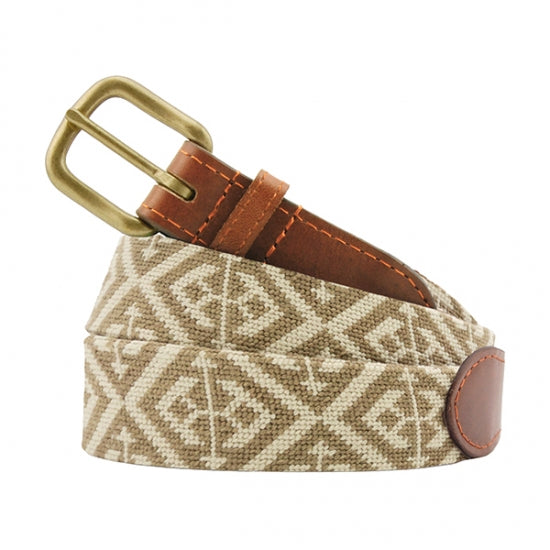 Scarsdale Needlepoint Belt - Taupe / Light Khaki Scarsdale Needlepoint Belt - Taupe / Light Khaki