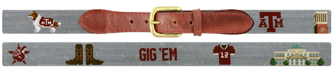 Texas A&M Life Needlepoint Belt