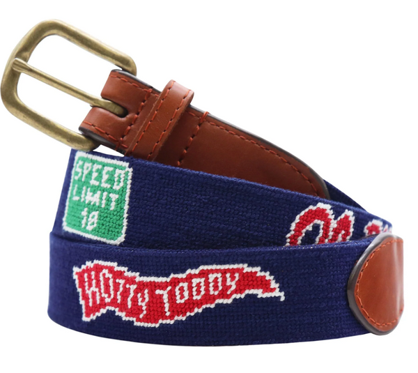 Ole Miss Life Needlepoint Belt