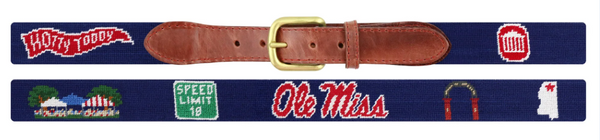 Ole Miss Life Needlepoint Belt