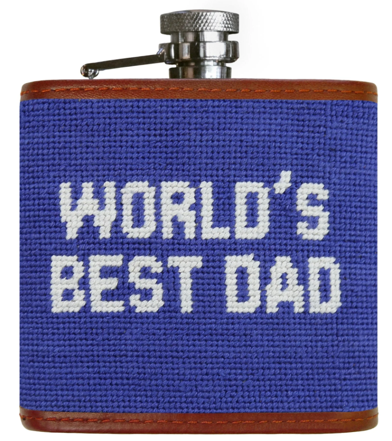World's Best Dad Needlepoint Flask World