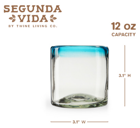 Primavera Recycled Margarita Glass Set