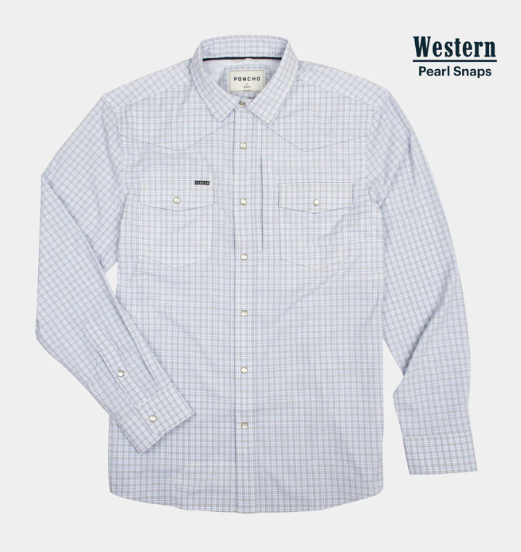 The Bighorn Western Long Sleeve - Gray & Blue Check The Bighorn Western Long Sleeve - Gray & Blue Check