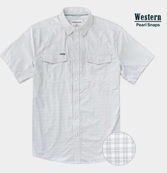 The High Noon Western Short Sleeve - Grey Plaid