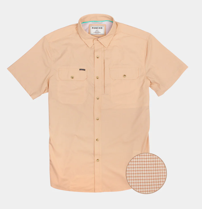 The Guadalupe Original Short Sleeve - Mini Check Coral The Guadalupe Original Short Sleeve - Mini Check Coral
