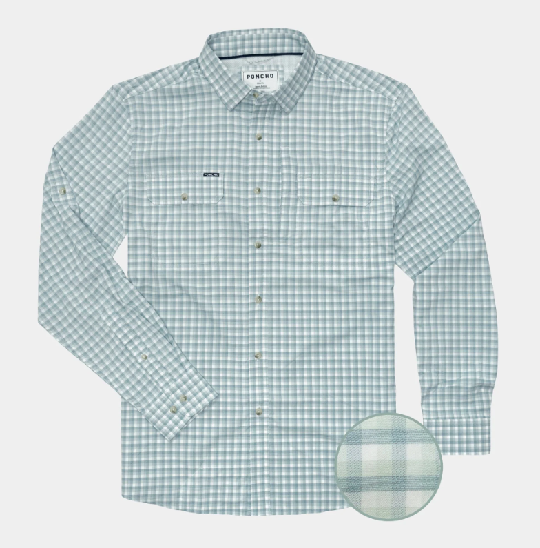 The Amberjack Original Long Sleeve - Aqua Check The Amberjack Original Long Sleeve - Aqua Check