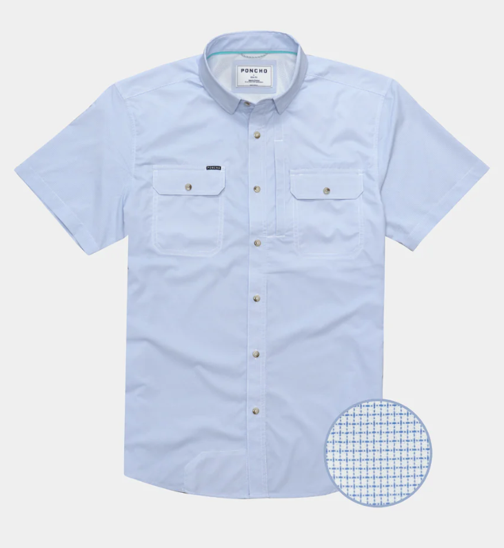 The Anchoa Original Short Sleeve - Mini Check Light Blue The Anchoa Original Short Sleeve - Mini Check Light Blue
