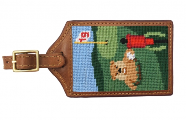 Gopher Golf Needlepoint Luggage Tag Gopher Golf Needlepoint Luggage Tag