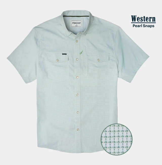 The Evergreen Western Short Sleeve - Turf Green Microcheck The Evergreen Western Short Sleeve - Turf Green Microcheck