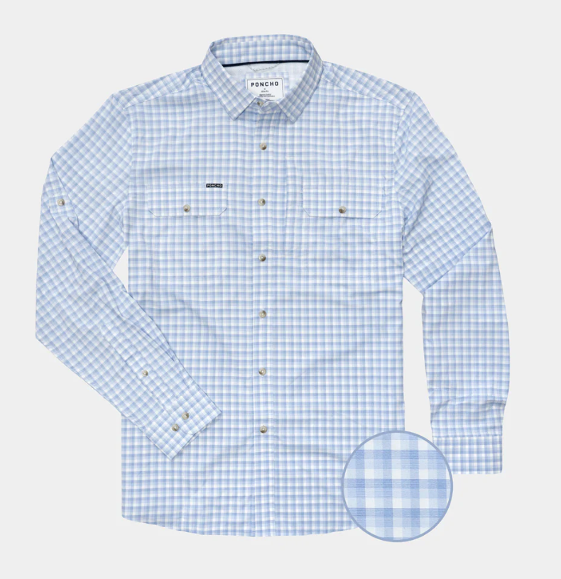 The Wahoo Original Long Sleeve - Blue & White Plaid The Wahoo Original Long Sleeve - Blue & White Plaid