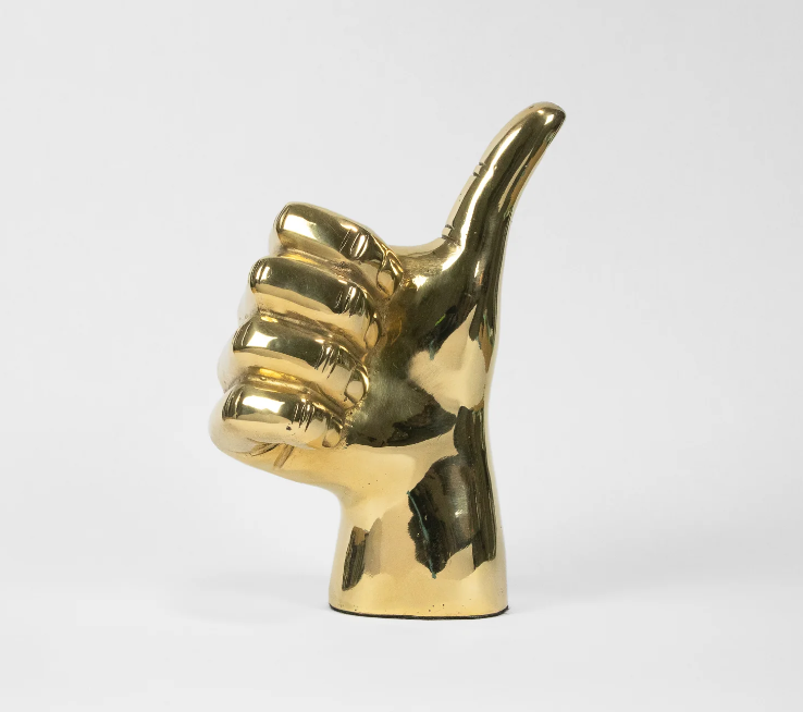 Gig ' Em Brass Sculptural Object Gig