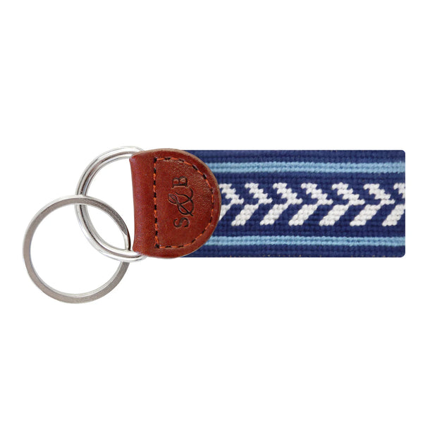 Camden Stripe Needlepoint Key Fob