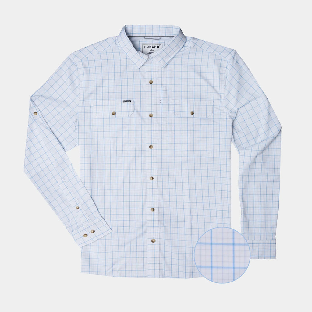 The Andros Town Original Long Sleeve - Summer Blue Plaid The Andros Town Original Long Sleeve - Summer Blue Plaid