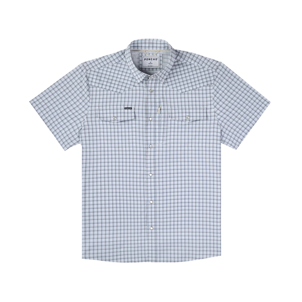 The Mako Western Short Sleeve - Navy and Blue Plaid