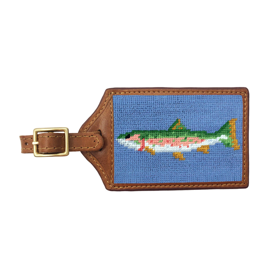 Trout Needlepoint Luggage Tag Trout Needlepoint Luggage Tag