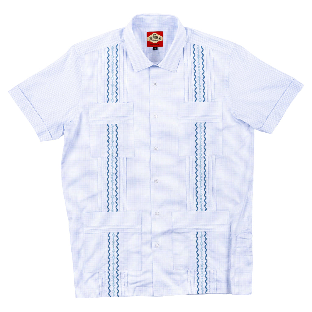 Positano Classic Guayabera - Blue Positano Classic Guayabera - Blue