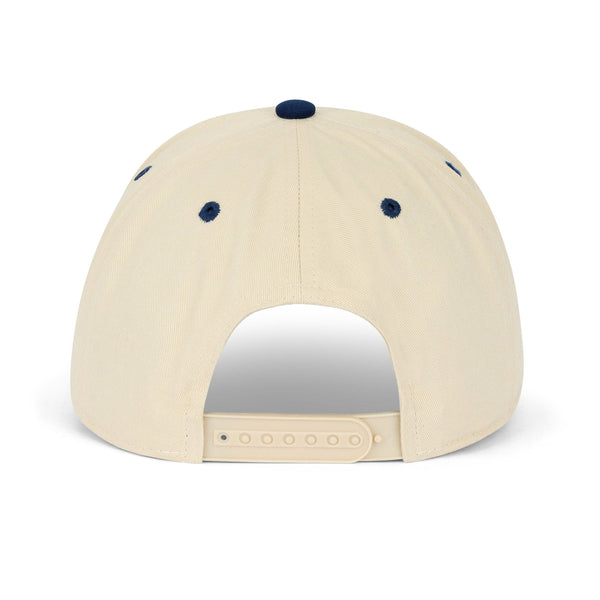 USA Patriotic Snapback Hat - Cream Navy Embroidered