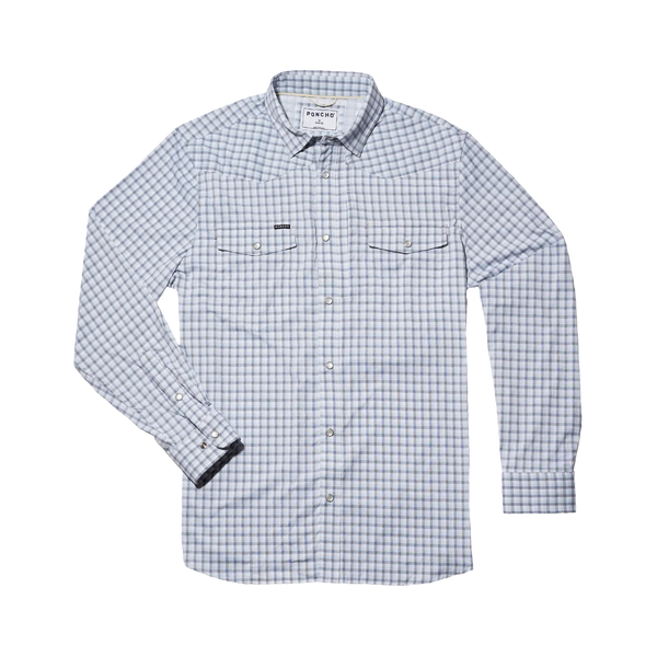 The Blackfin Western Long Sleeve - Navy and Blue Plaid